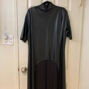 Ashley Stewart Black Faux Leather Dress